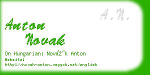 anton novak business card